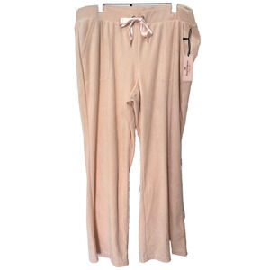 NWT Juicy Couture Velour Boot Leg Pants Short Womens Sz XLP Scallop Pink